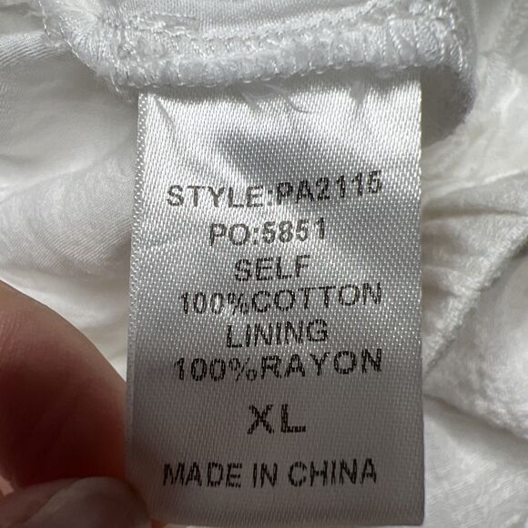 GiGio Plus Crinkle Distressed Pull On Shorts Size XL White Lined Drawstring - Picture 10 of 11